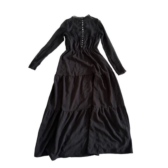 PAMELA LOVE Black Sheer Midi Dress - Picture 3 of 10